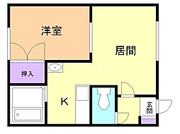 ARIGATOハウス2 1LDKの間取図画像