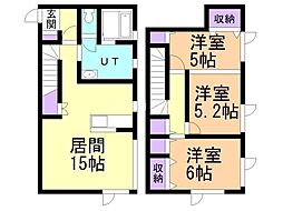 グレースフナハシK 3LDKの間取図画像