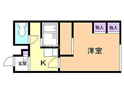 レオパレスLeciel 1Kの間取図画像