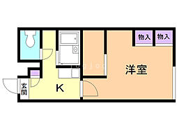 レオパレスオーキッド5 1Kの間取図画像