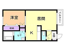 Cynthia5 1LDKの間取図画像
