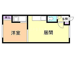マリアB 1DKの間取図画像