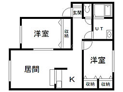サンスマイル397 2LDKの間取図画像