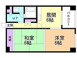レジデンス五条 1LDKの間取図画像