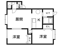 バイオレットB 2LDKの間取図画像