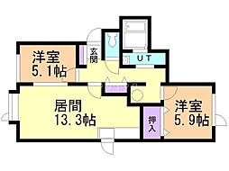 南陽館 2LDKの間取図画像