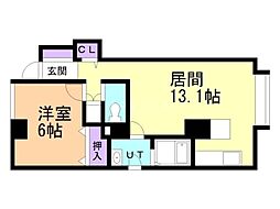 四条邸 1LDKの間取図画像