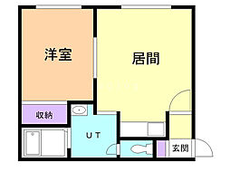 ダイヤハイツ忠和6・7 1LDKの間取図画像