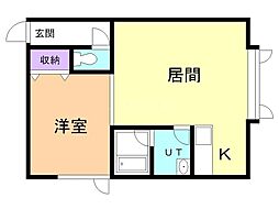 ウィズNo.1 1LDKの間取図画像
