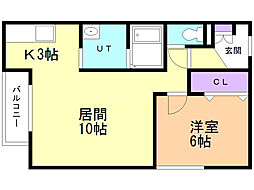 ハスコリオ旭町 1LDKの間取図画像