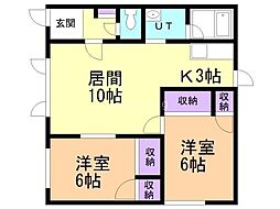 パプチコート 2LDKの間取図画像