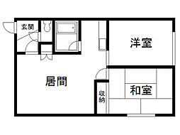 モリハイツ 2LDKの間取図画像