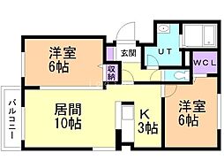 ラフィナート・2 2LDKの間取図画像