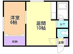 カサグレースA 1LDKの間取図画像