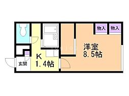 レオパレスルミエール 1Kの間取図画像