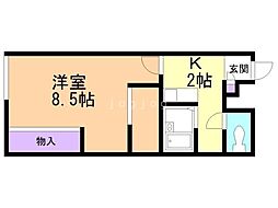 レオパレスドリームコート 1Kの間取図画像