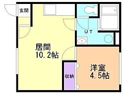 ライジングサン2007 1LDKの間取図画像