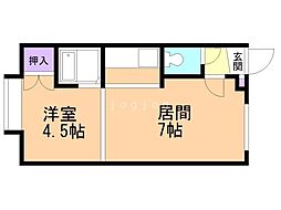 コルドバB 1DKの間取図画像