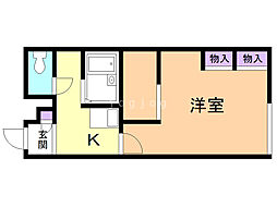 レオパレスたいせつ 1Kの間取図画像
