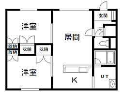 プロスペレ 2LDKの間取図画像