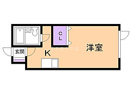 パンプキンハウス 1Kの間取図画像