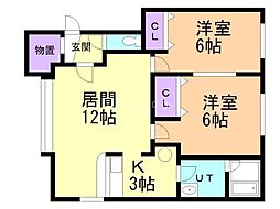 ファミールA 2LDKの間取図画像
