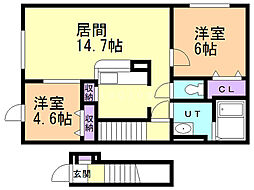 ライブヒルズ48 2LDKの間取図画像
