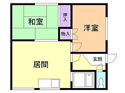 9.15マンション 2LDKの間取図画像
