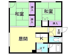 コーポラスかいじ 1LDKの間取図画像