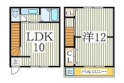 吉岡ハイツ 1階1LDKの間取り