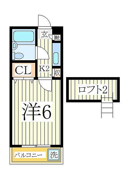千葉県柏市緑ケ丘(賃貸アパート1K・2階・21.00㎡)の写真 その2