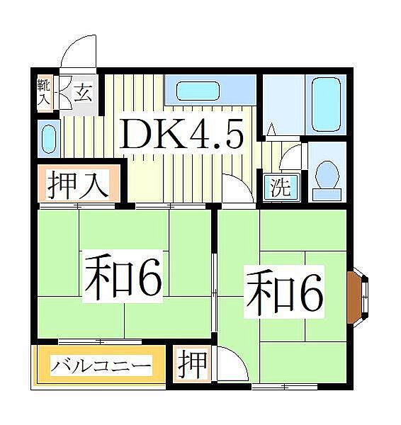 コーポ・グリーンヒル ｜千葉県柏市大井(賃貸アパート2DK・2階・37.27㎡)の写真 その2