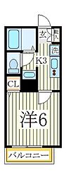 krasuco柏 1階1Kの間取り