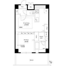 八潮パークスクエア 1LDKの間取図画像