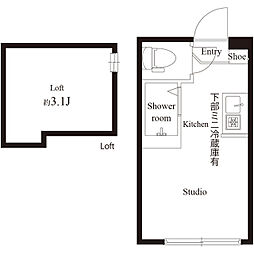 ハーモニーテラス仲宿 ワンルームの間取図画像