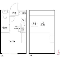 セレージャ堀ノ内 ワンルームの間取図画像