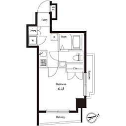 ヴェルト新宿イースト 1Kの間取図画像