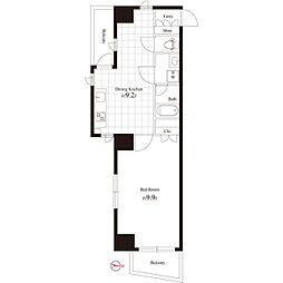 ヴィラージュ南青山 1LDKの間取図画像