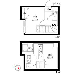 ル・クール渋谷本町 2Kの間取図画像