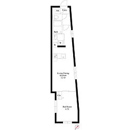 グランパセオ中目黒IV 1LDKの間取図画像