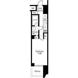 Primal新宿若松町 1Kの間取図画像
