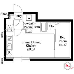 エルファーロ西新宿五丁目III 1LDKの間取図画像