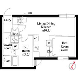 エルファーロ西新宿五丁目III 2LDKの間取図画像
