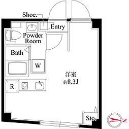 ソラ中板橋 ワンルームの間取図画像