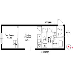 アバンティア西新宿I 1DKの間取図画像