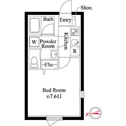 グランピア学芸大学 1Kの間取図画像