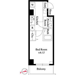 TS代々木公園 1Kの間取図画像