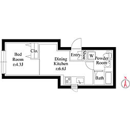 ジュネス北千住N 1DKの間取図画像
