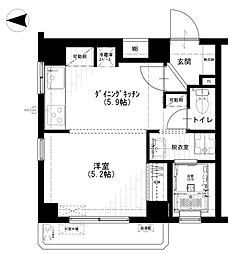 斉藤ビル 1DKの間取図画像