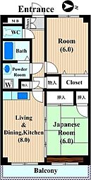 KMプラーザ 2DKの間取図画像